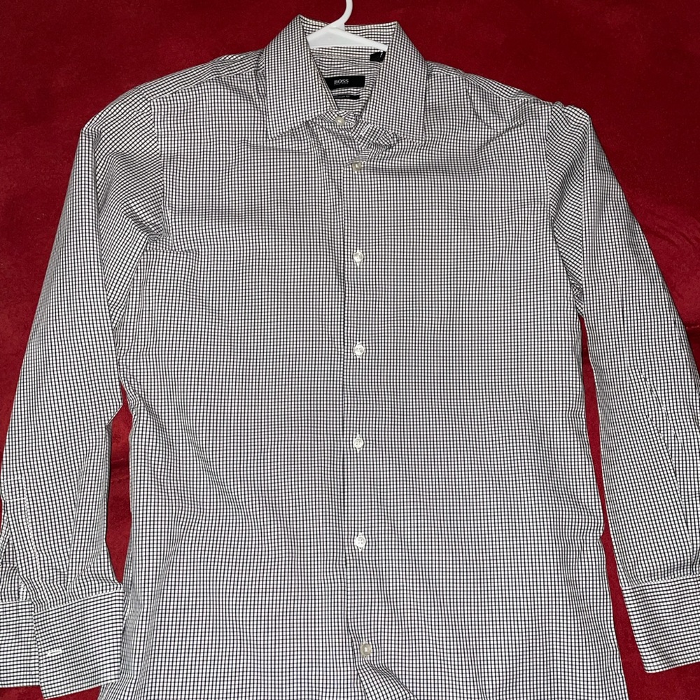 Men’s Hugo BOSS Regular Fit Black & White Dress Shirt